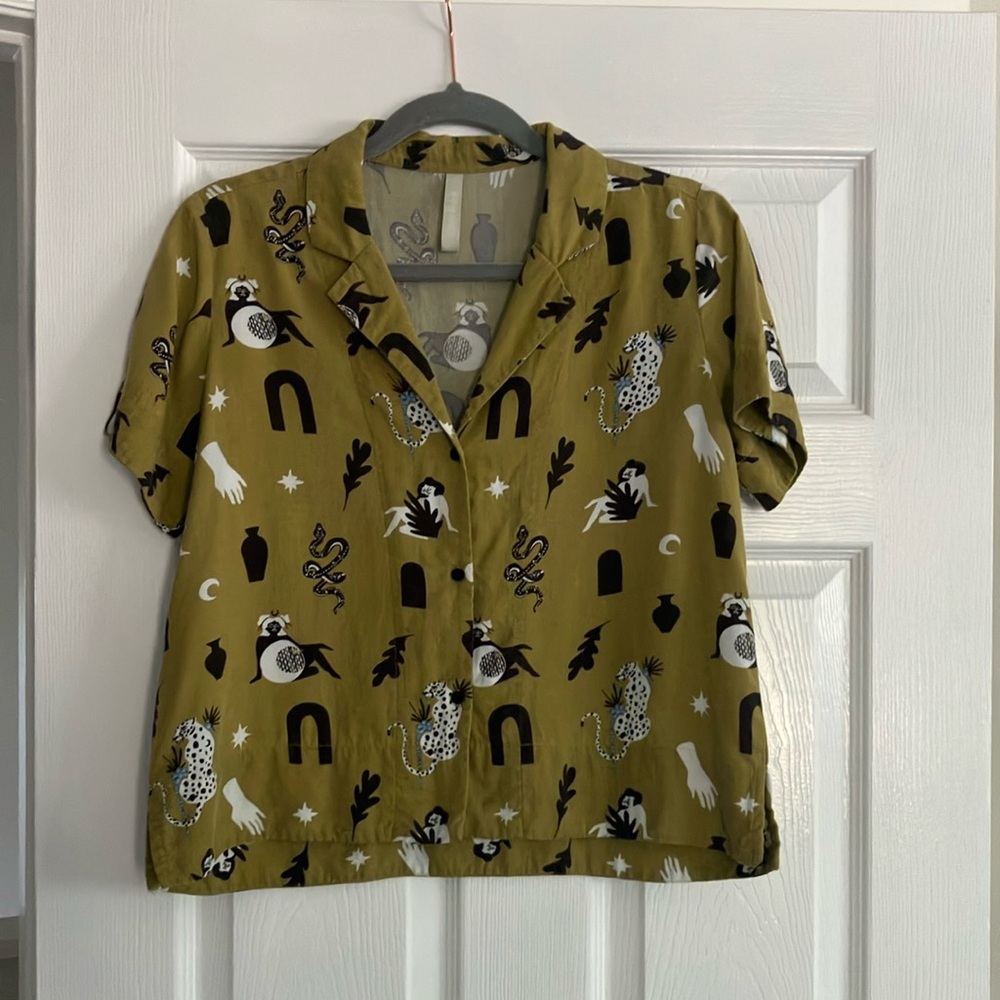 Mata Traders Olive Button Down Shirt